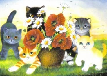 Postkarte Katzenbabys