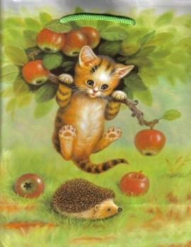 Geschenktasche klein  Katze im Apfelbaum