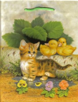 Geschenktasche klein Katze mit Enten