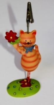 Kartenhalter Katze mit Blume
