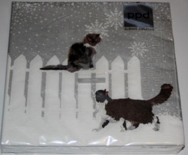 Servietten Snowfall Cats